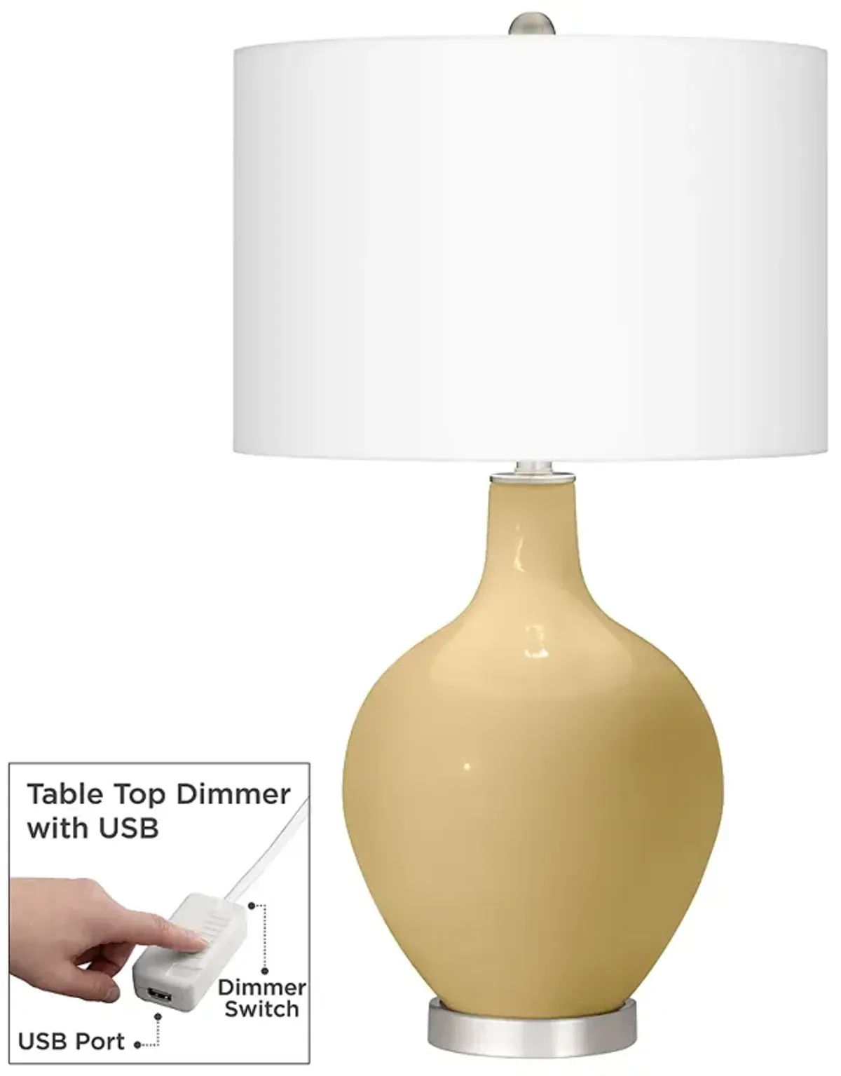 Color Plus Ovo 28 1/2" High Humble Gold Table Lamp with USB Dimmer