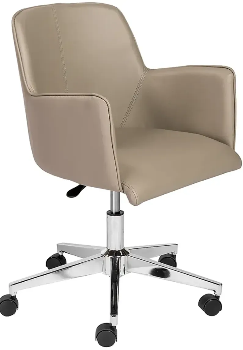 Sunny Pro Taupe Leatherette Adjustable Swivel Office Chair