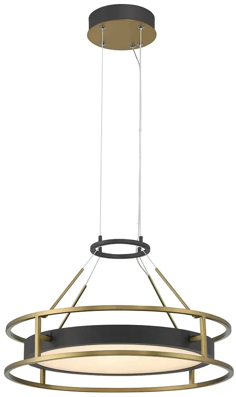 Minka-Lavery Levitation LED Soft Brass and Black Pendant