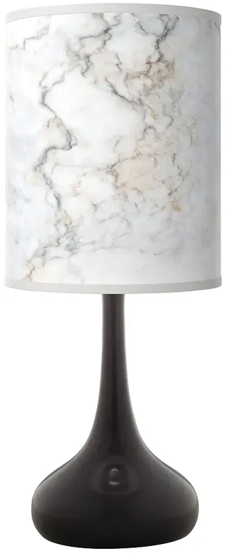 Marble Glow Giclee Black Droplet Table Lamp