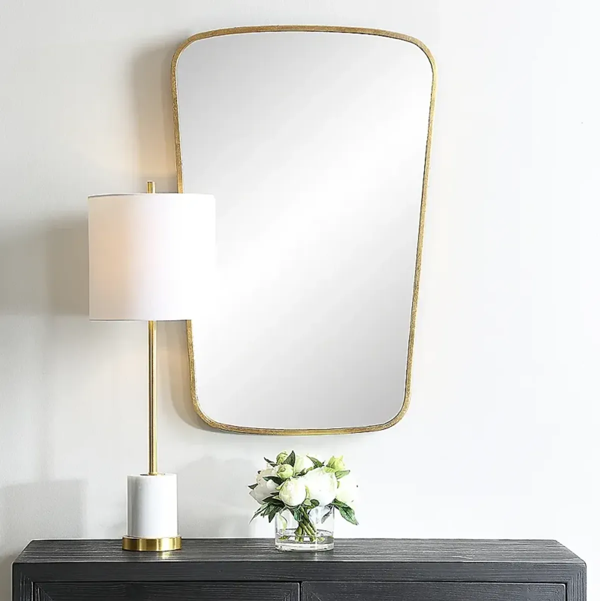 Noble Park Orion Gold Leaf 22" x 34" Wall Mirror