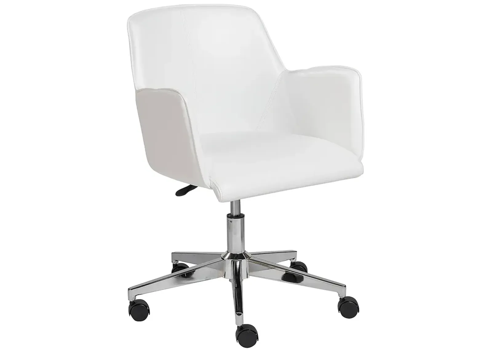 Sunny Pro White Leatherette Adjustable Swivel Office Chair