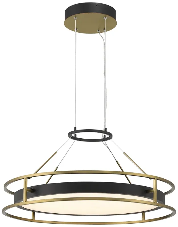 Minka-Lavery Levitation LED Soft Brass and Black Pendant