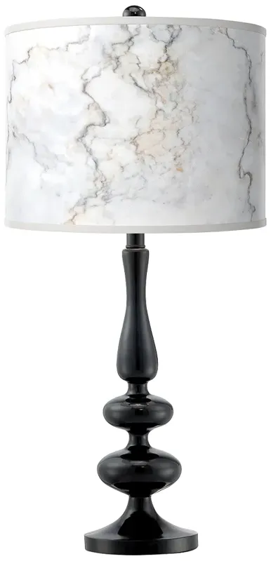 Marble Glow Giclee Paley Black Table Lamp