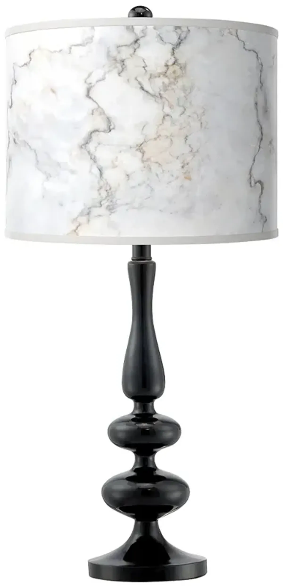 Marble Glow Giclee Paley Black Table Lamp