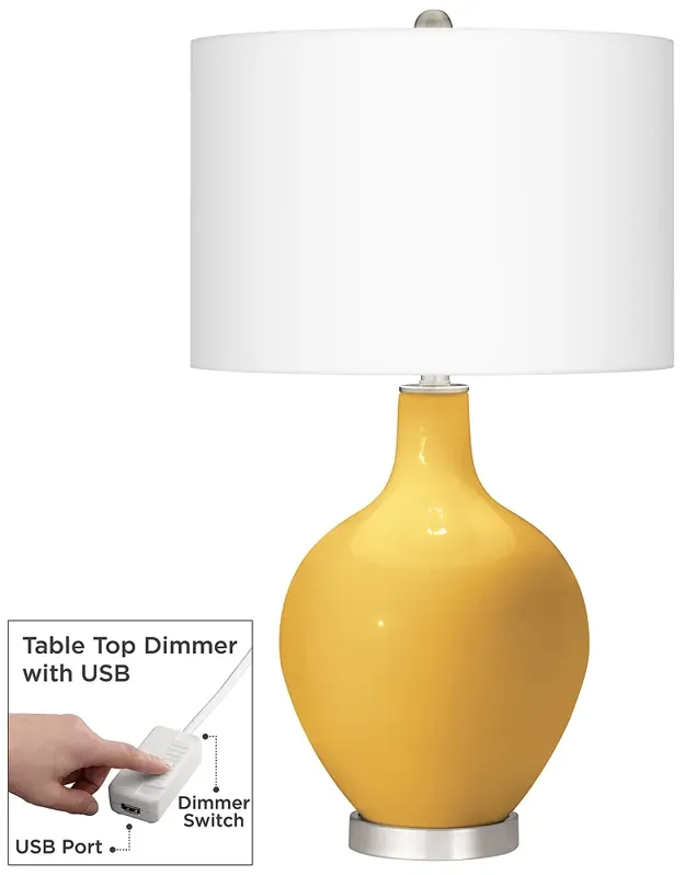 Goldenrod Ovo Table Lamp With Dimmer