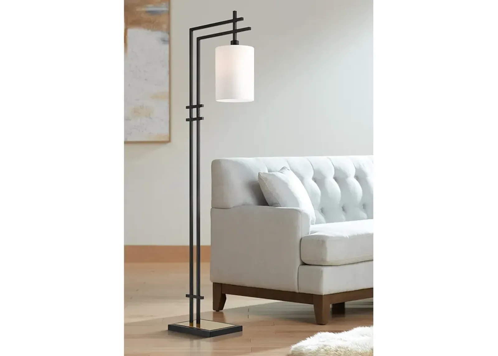 Possini Euro Torrance 65" Modern Downbridge Arc Floor Lamp