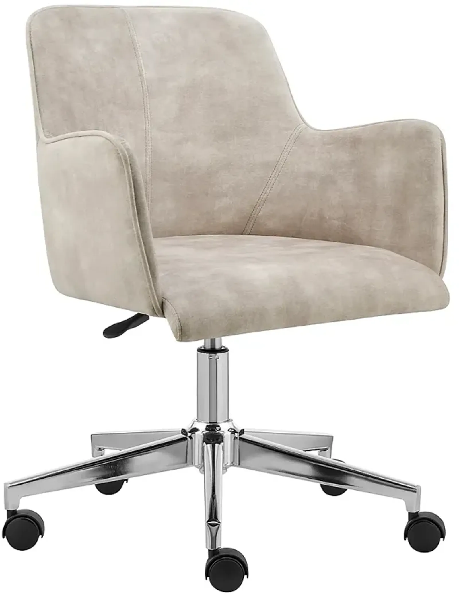 Sunny Pro Beige Velvet Adjustable Swivel Office Chair