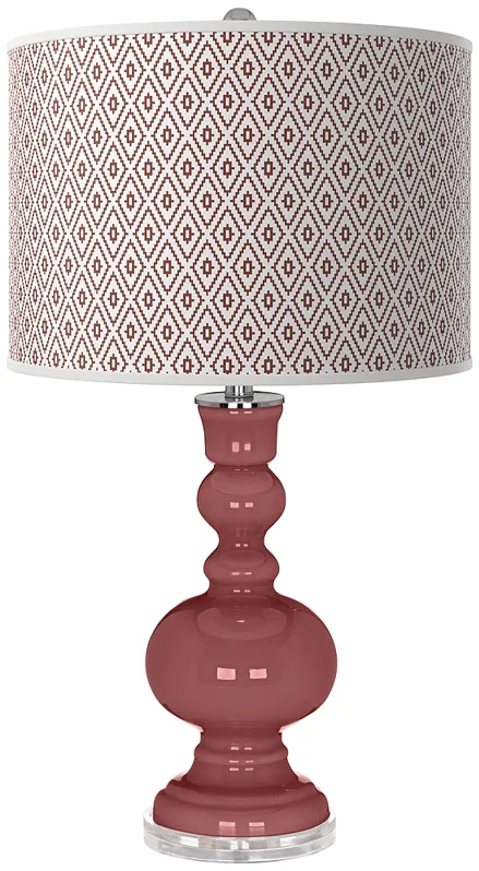 Toile Red Diamonds Apothecary Table Lamp