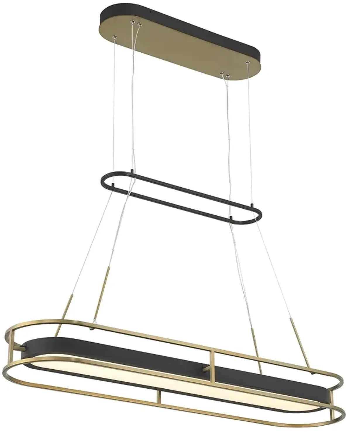 Minka-Lavery Levitation LED Soft Brass and Black Island Chandelier