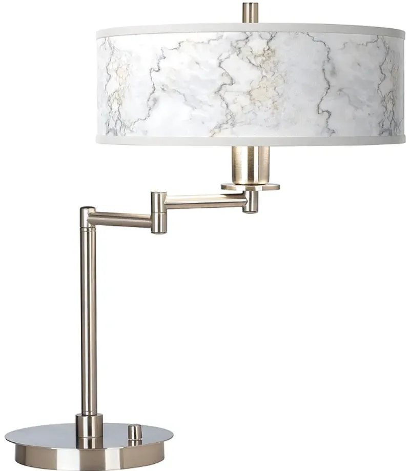 Giclee Gallery 20 1/2" Marble Glow Shade Modern LED Swing Arm Lamp