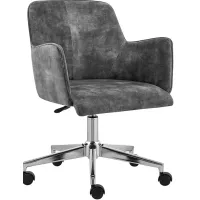Sunny Pro Gray Velvet Adjustable Swivel Office Chair