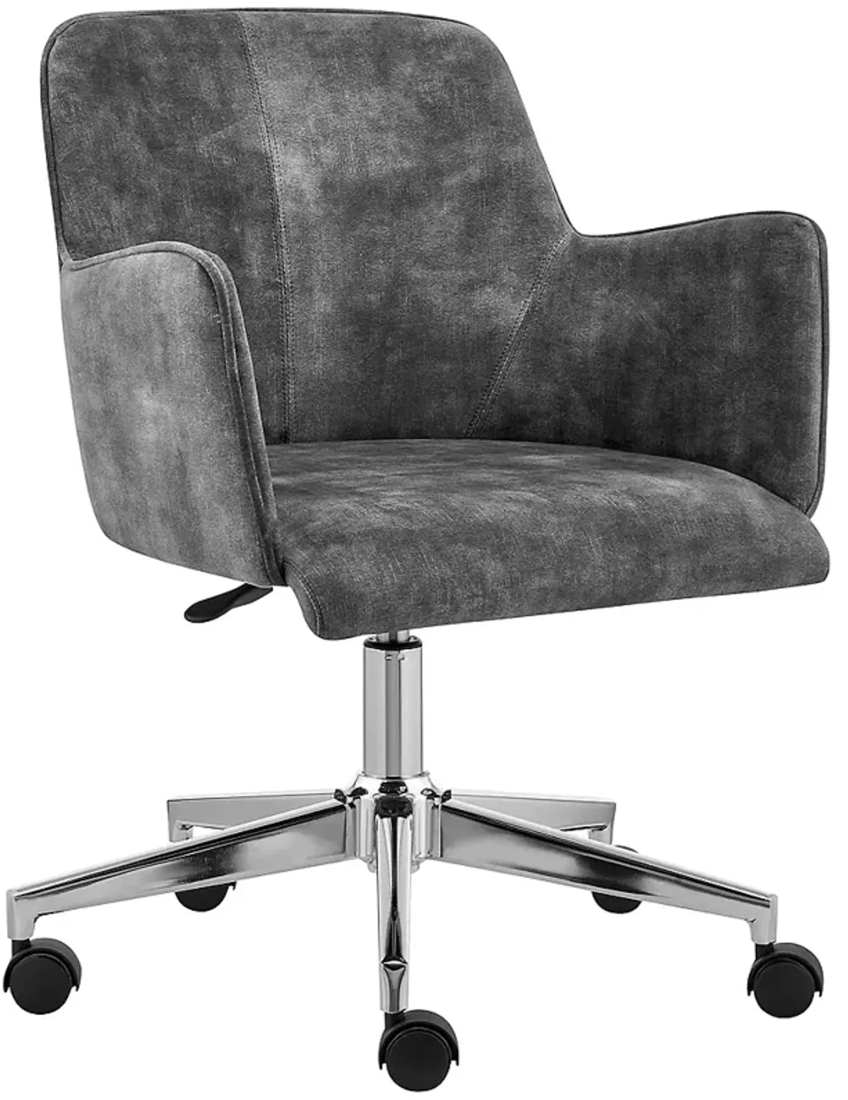 Sunny Pro Gray Velvet Adjustable Swivel Office Chair