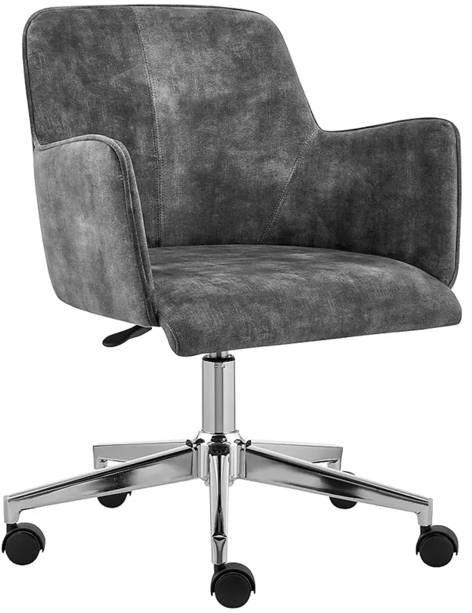 Sunny Pro Gray Velvet Adjustable Swivel Office Chair