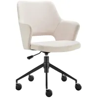 Darcie Beige Fabric Adjustable Swivel Office Chair
