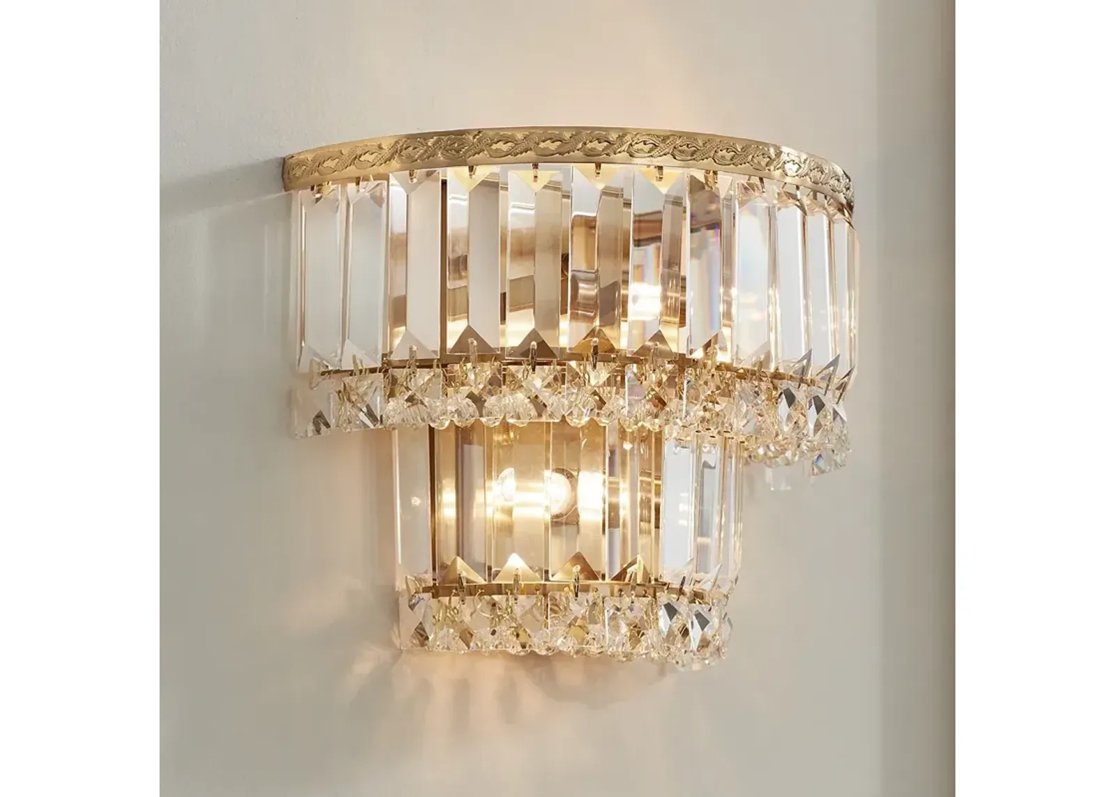 Magnificence Gold 10" Wide Crystal Wall Sconce