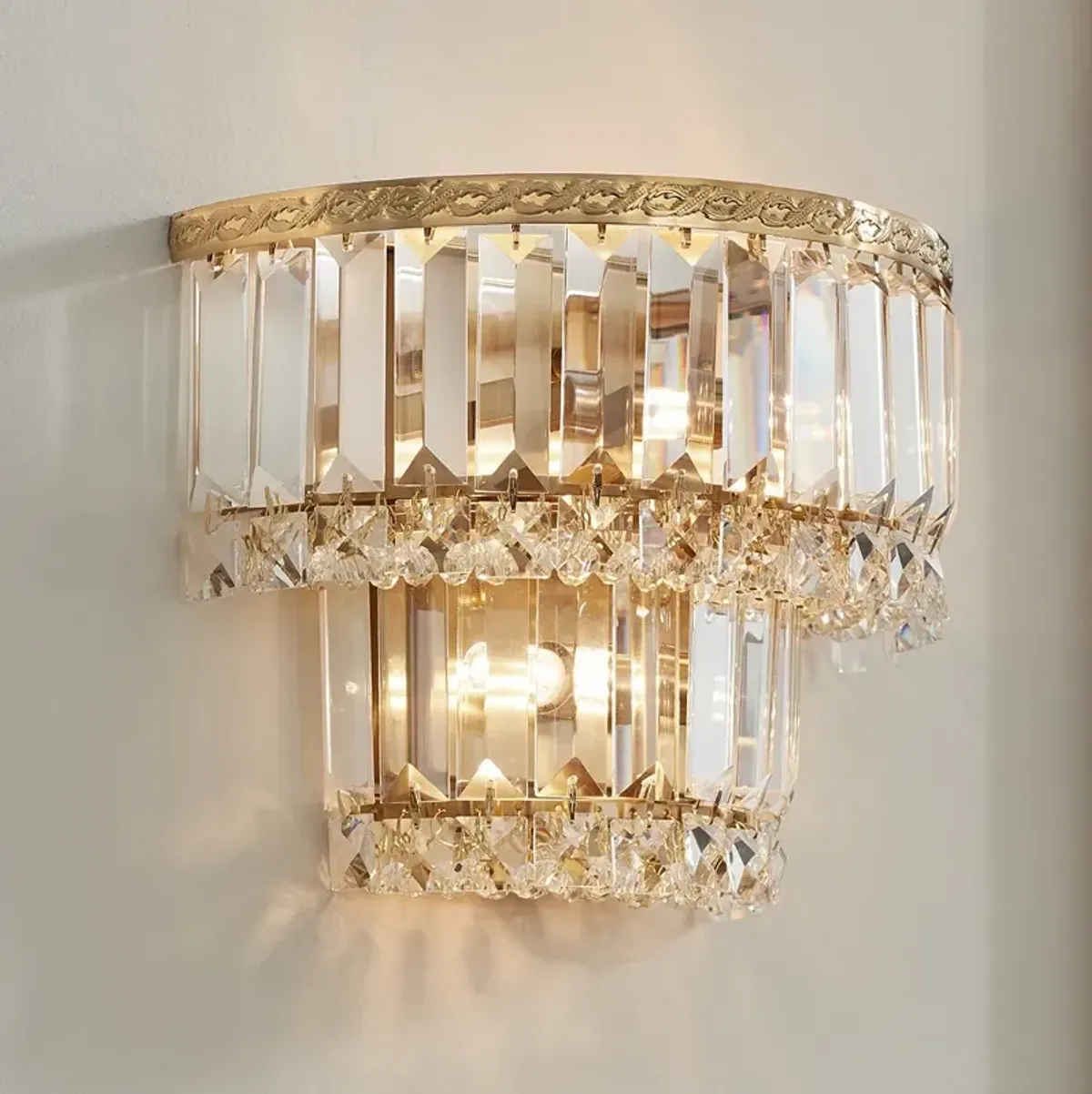 Magnificence Gold 10" Wide Crystal Wall Sconce