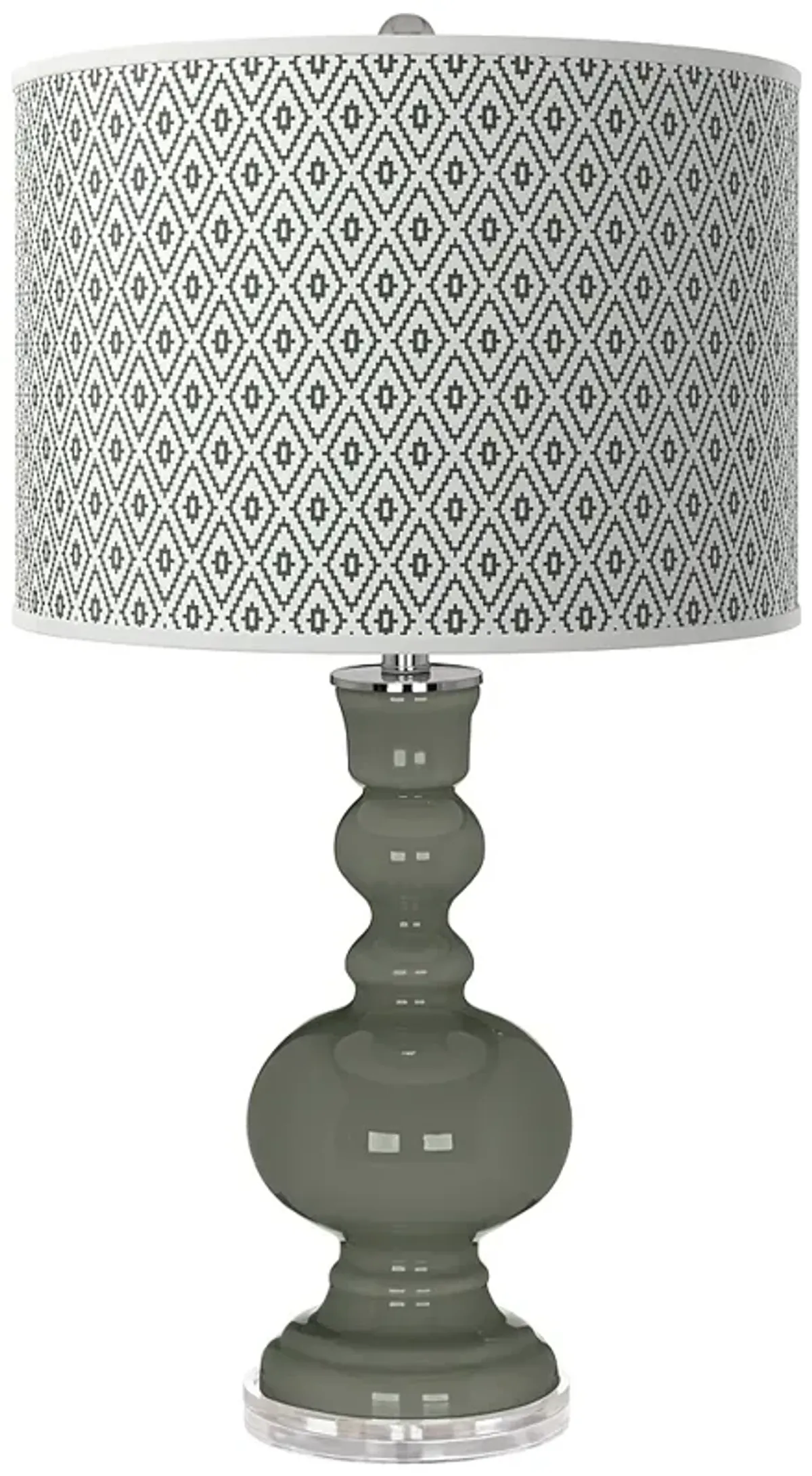 Pewter Green Diamonds Apothecary Table Lamp