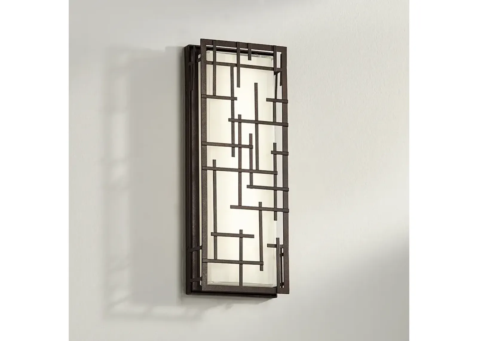 Possini Euro Modern Lines 16 1/4" High Bronze LED Wall Sconce