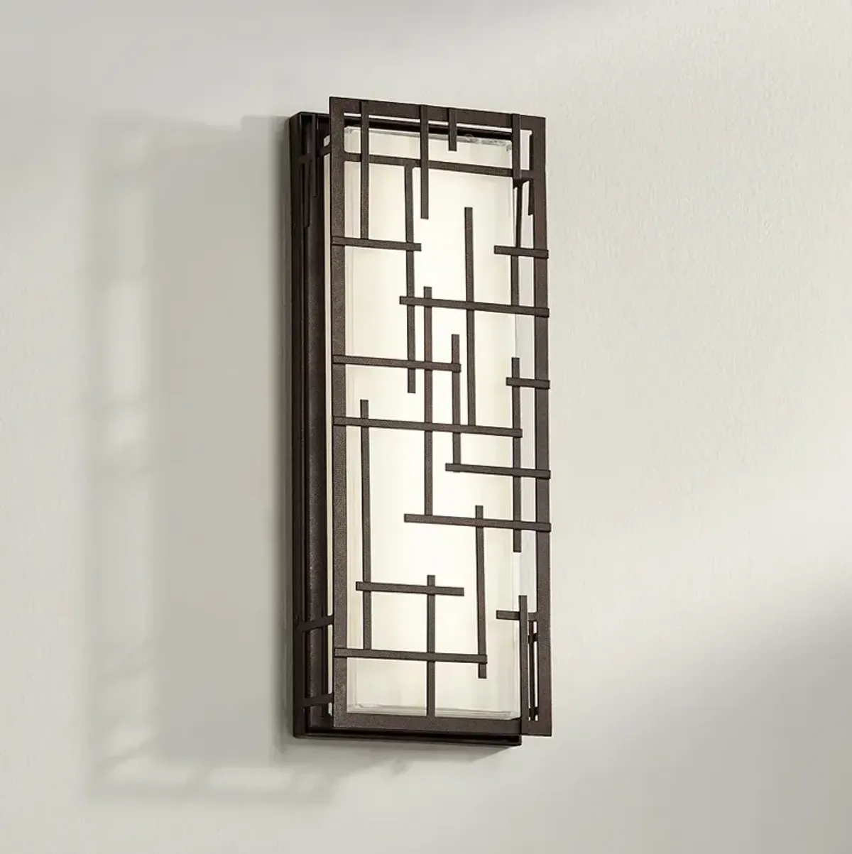 Possini Euro Modern Lines 16 1/4" High Bronze LED Wall Sconce