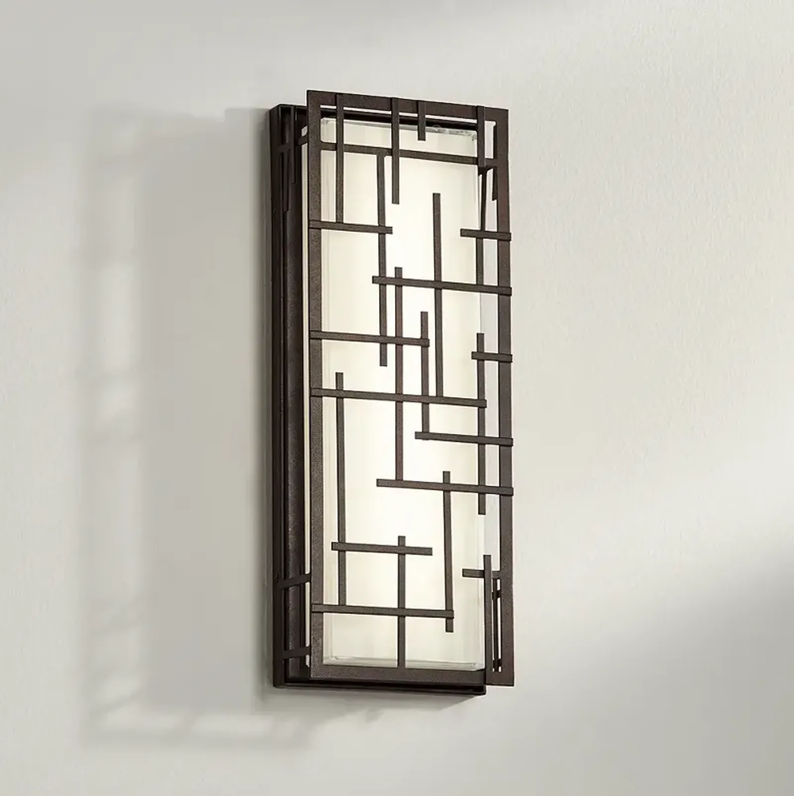 Possini Euro Modern Lines 16 1/4" High Bronze LED Wall Sconce