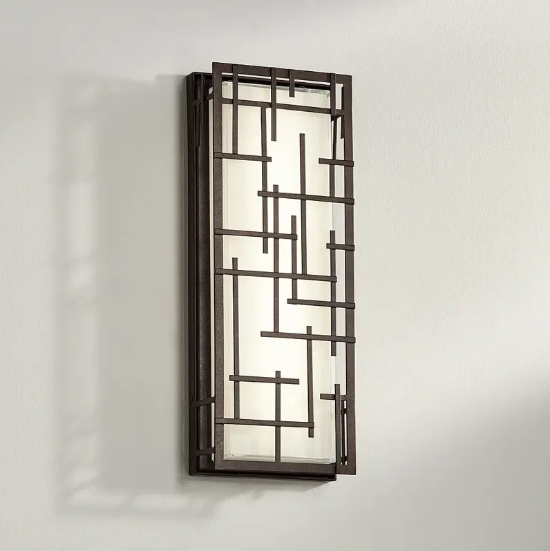 Possini Euro Modern Lines 16 1/4" High Bronze LED Wall Sconce