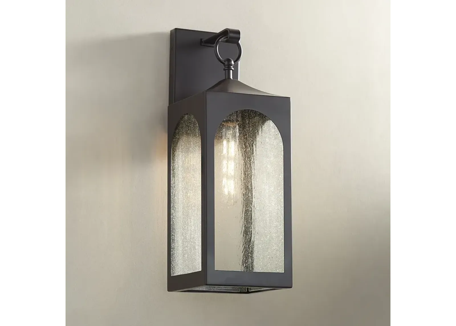 Possini Euro Tyne 20 1/2" High Bronze Lantern Wall Sconce