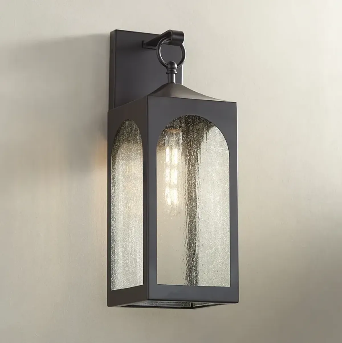 Possini Euro Tyne 20 1/2" High Bronze Lantern Wall Sconce