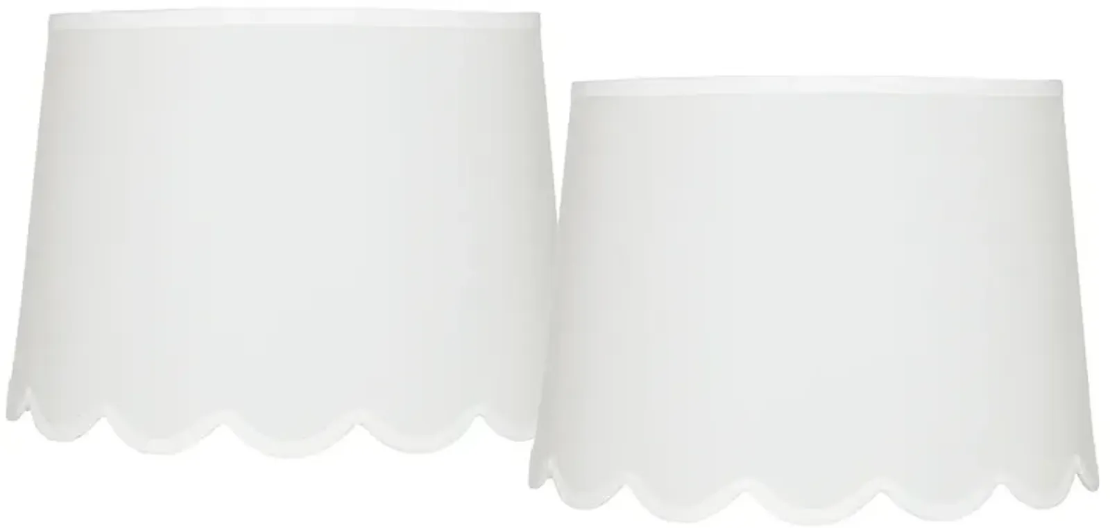 White Set of 2 Scallop Empire Lamp Shades 13x15x11 (Spider)