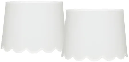 White Set of 2 Scallop Empire Lamp Shades 13x15x11 (Spider)