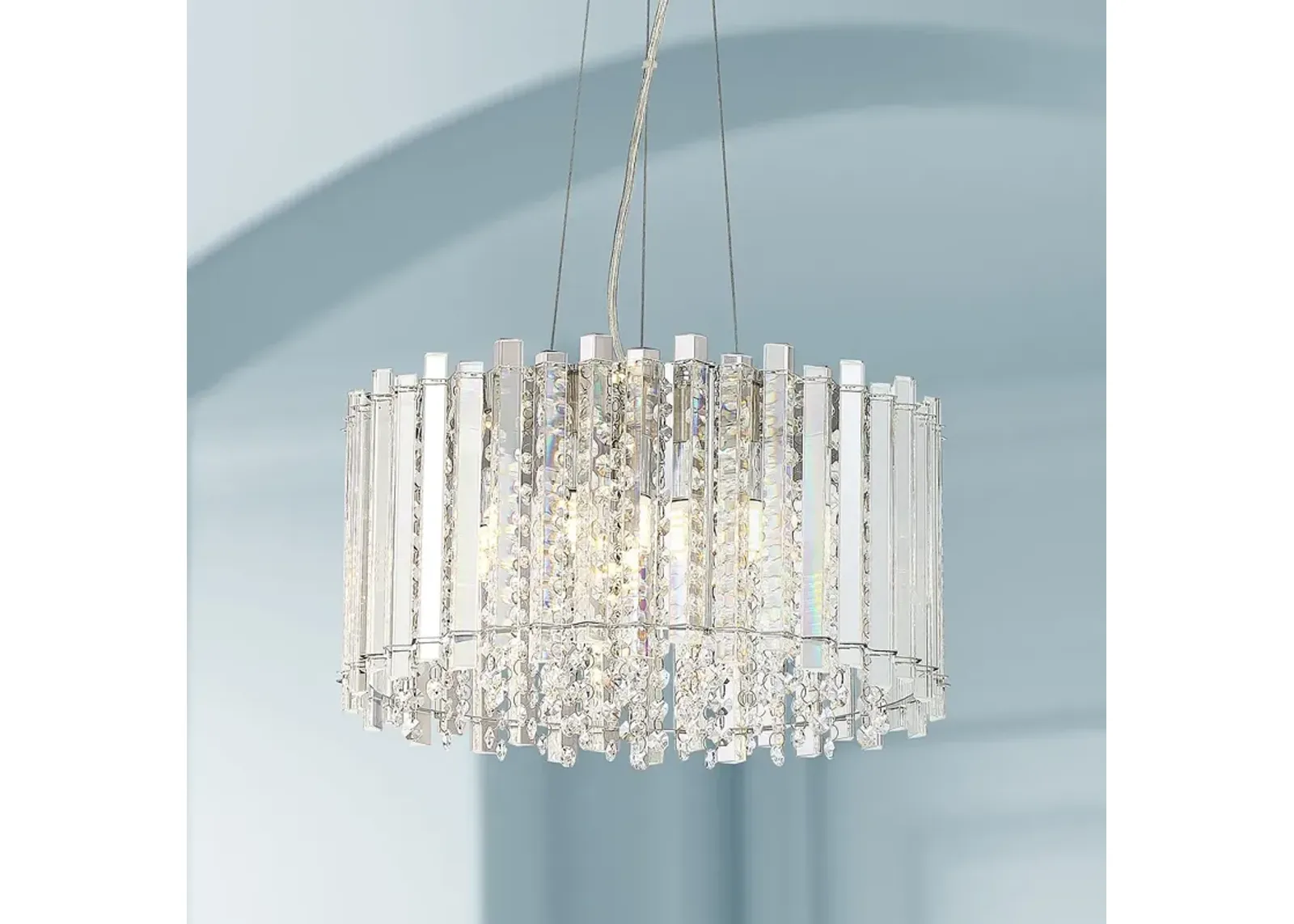 Possini Euro Mirabell 16" Wide Crystal LED Modern Drum Pendant