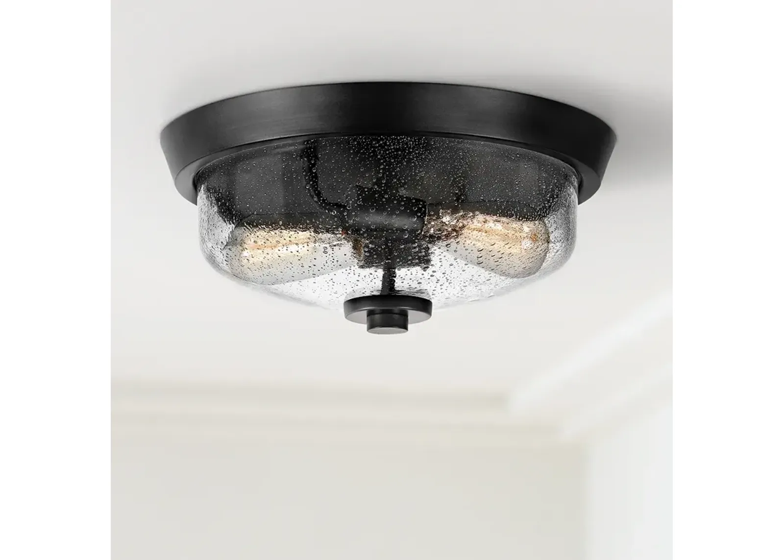 Quoizel Radius 13" Wide Earth Black 2-Light Ceiling Light