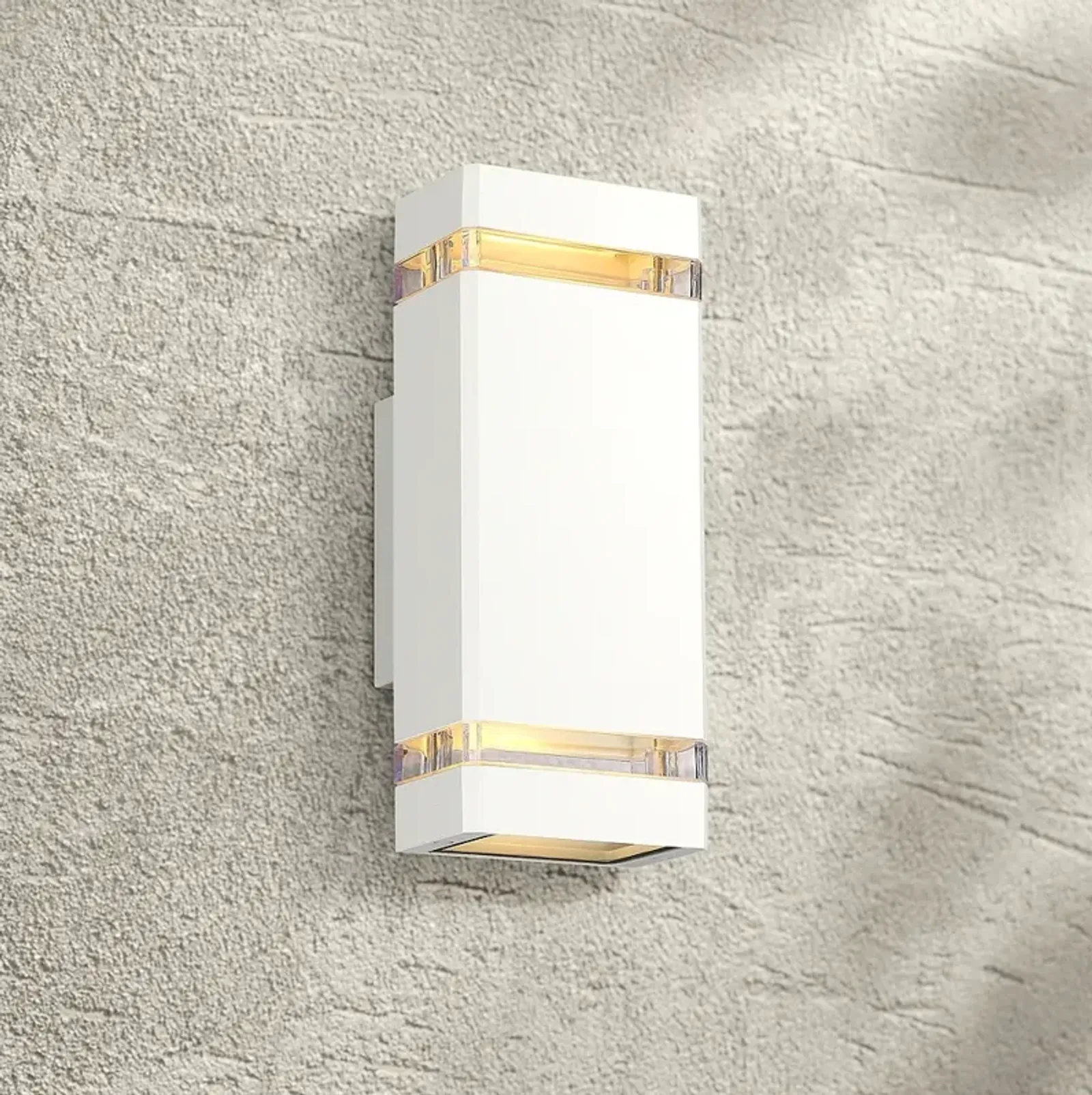 Possini Euro Skyridge 10 1/2" High White Up-Down Outdoor Wall Light