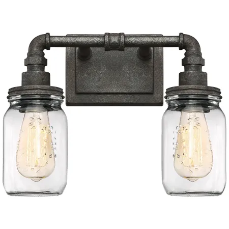 Quoizel Squire 11" High Rustic Black 2-Light Wall Sconce