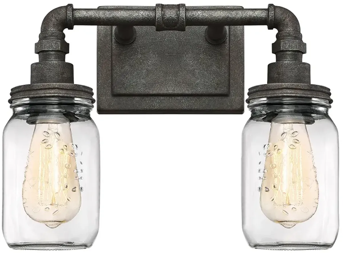 Quoizel Squire 11" High Rustic Black 2-Light Wall Sconce