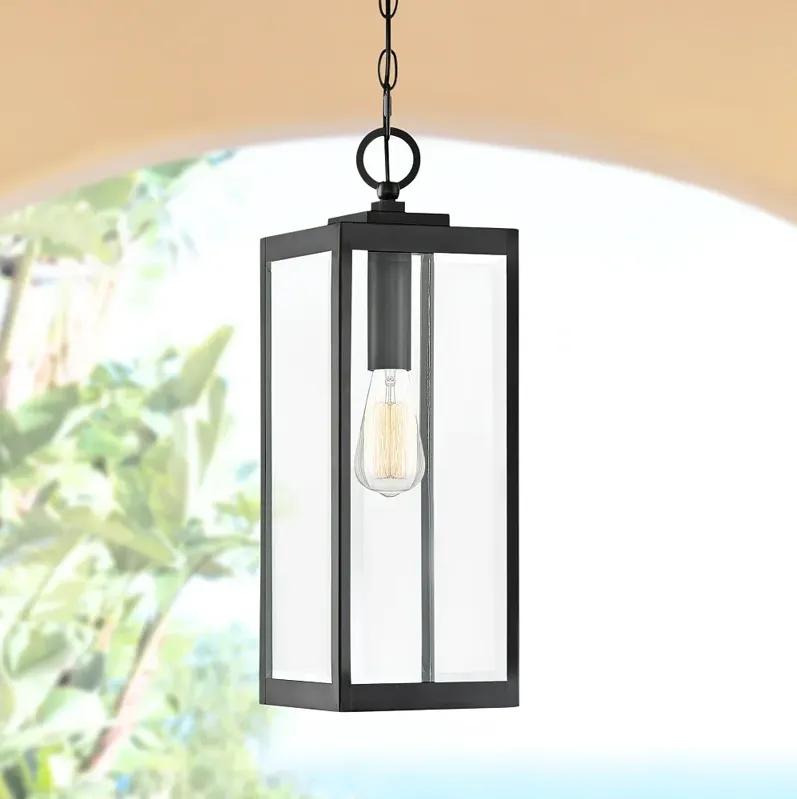 Quoizel Westover 20 3/4" Earth Black Clear Glass Outdoor Hanging Light