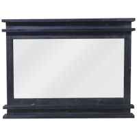 Antique Black 31 1/2" x 23 1/2" Fir Wood Wall Mirror
