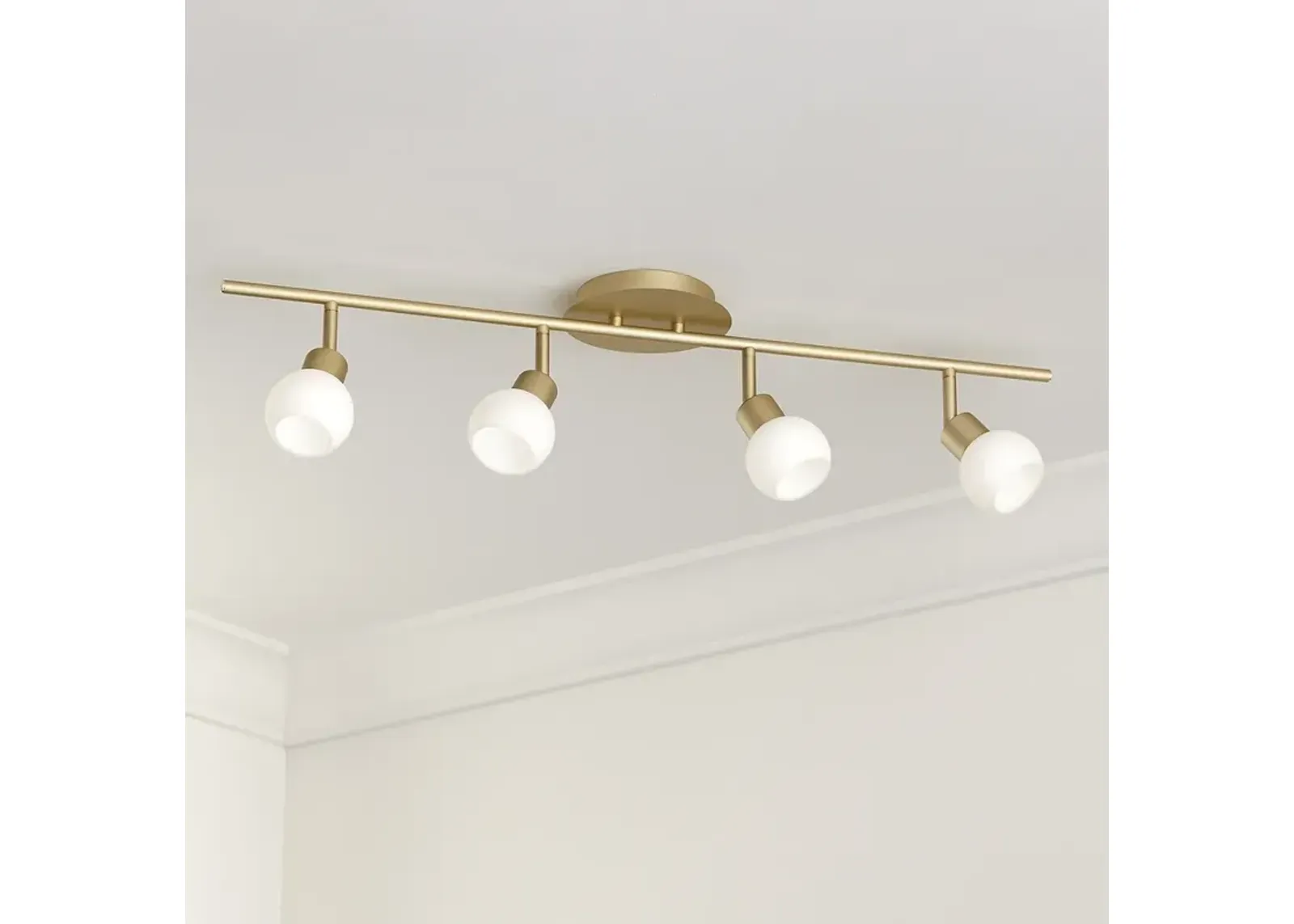 Pro Track Globe Brass 4-Light LED Plug-In Track Fixture