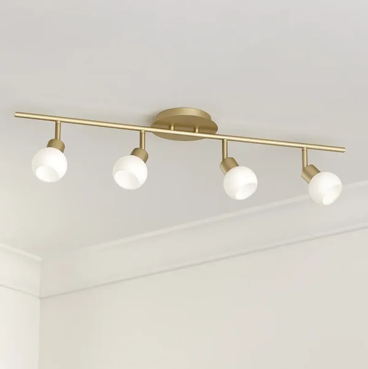 Pro Track Globe Brass 4-Light LED Plug-In Track Fixture