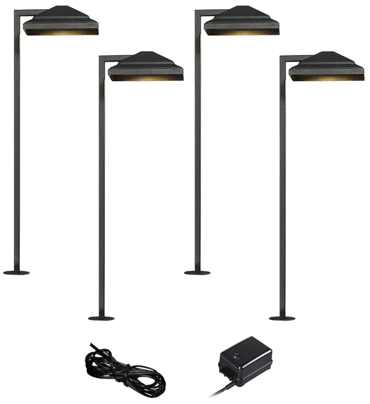 Basset Textured Black 6-Piece LED Landscape Path Light Set