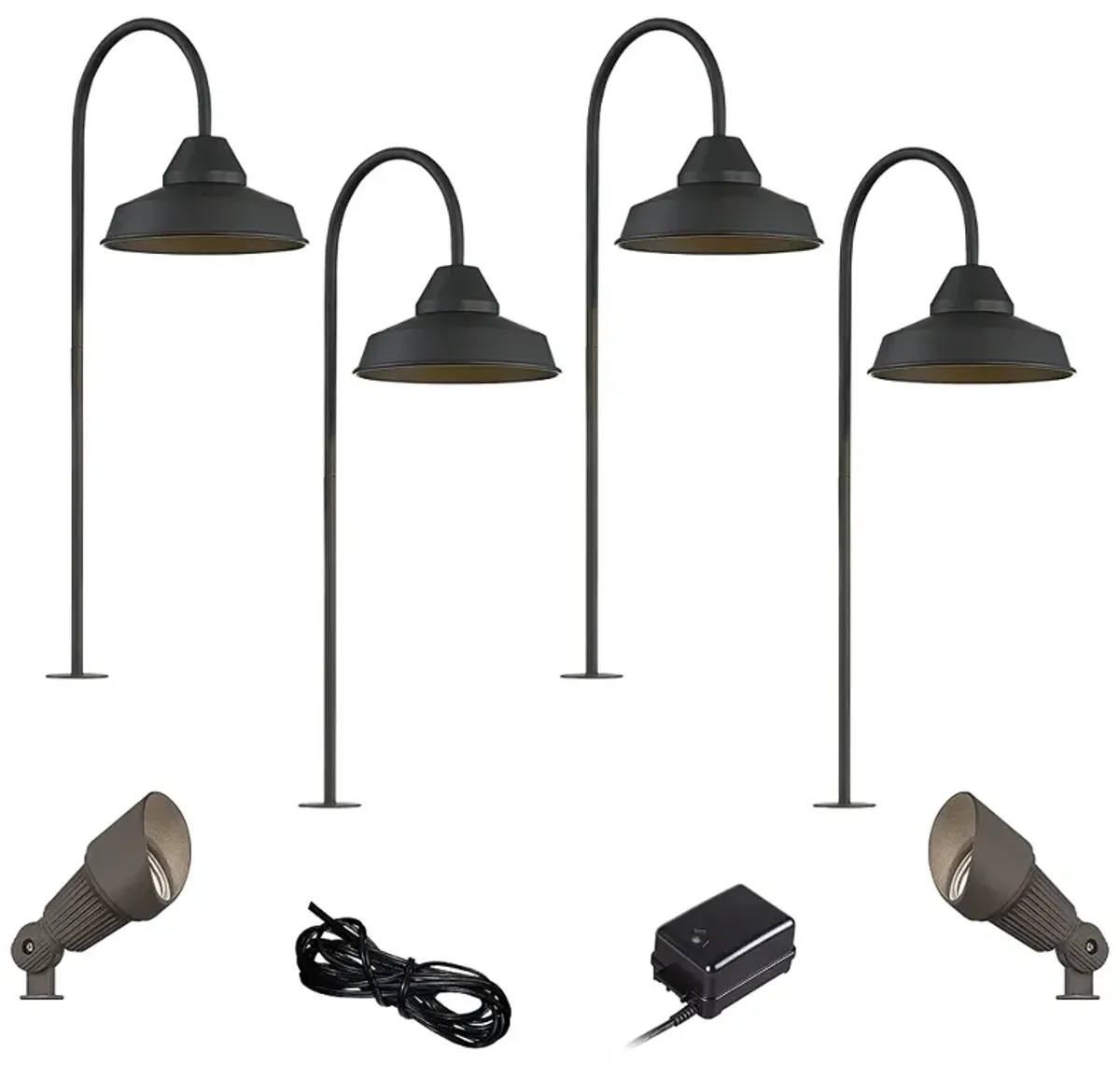 Westley Black 8-Piece LED Landscape Path and Spot Light Set