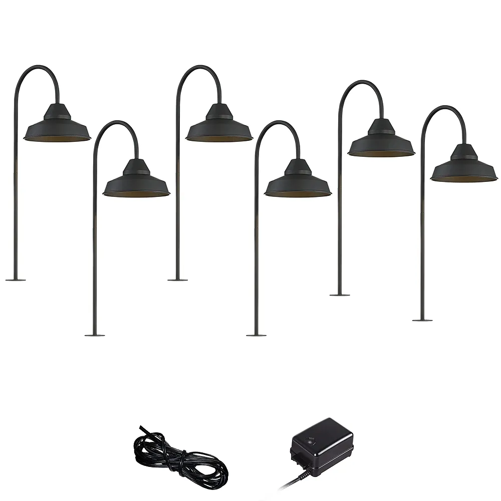 Westley Black 8-Piece LED Landscape Path Light Set