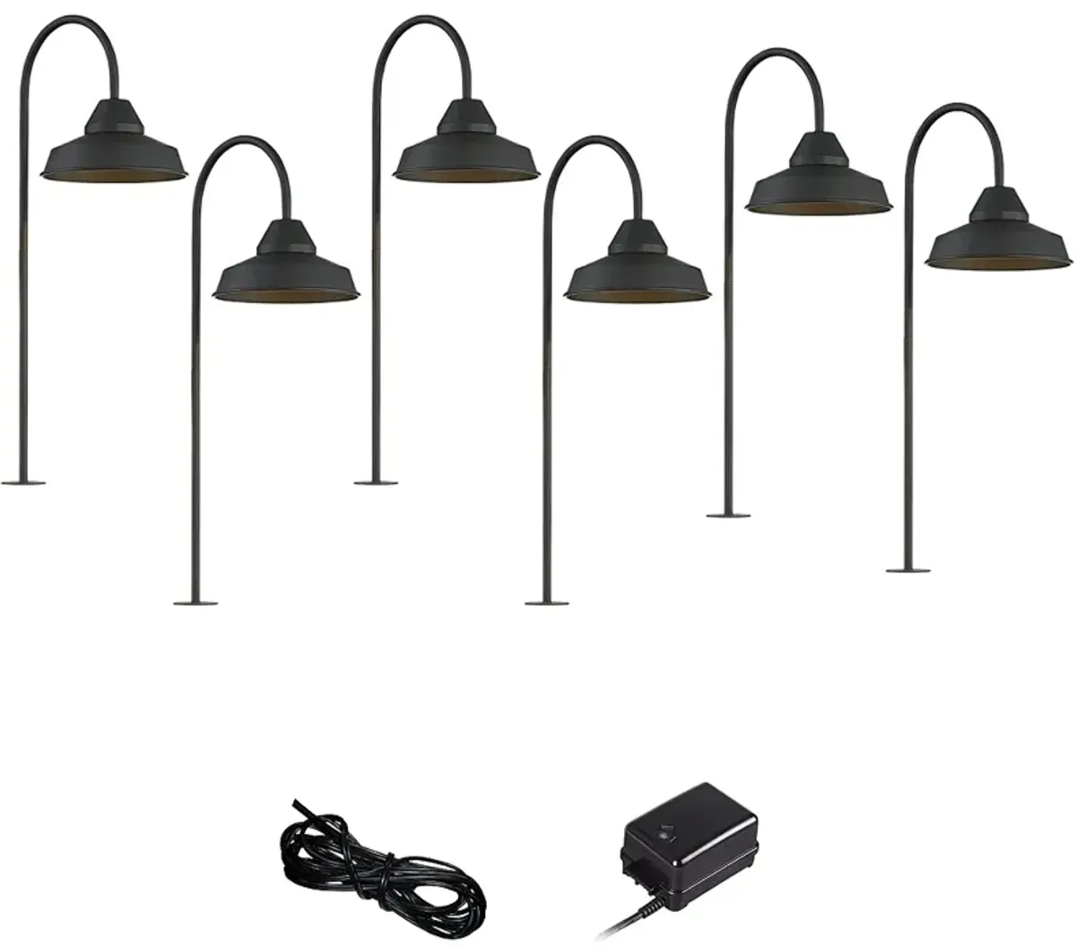 Westley Black 8-Piece LED Landscape Path Light Set