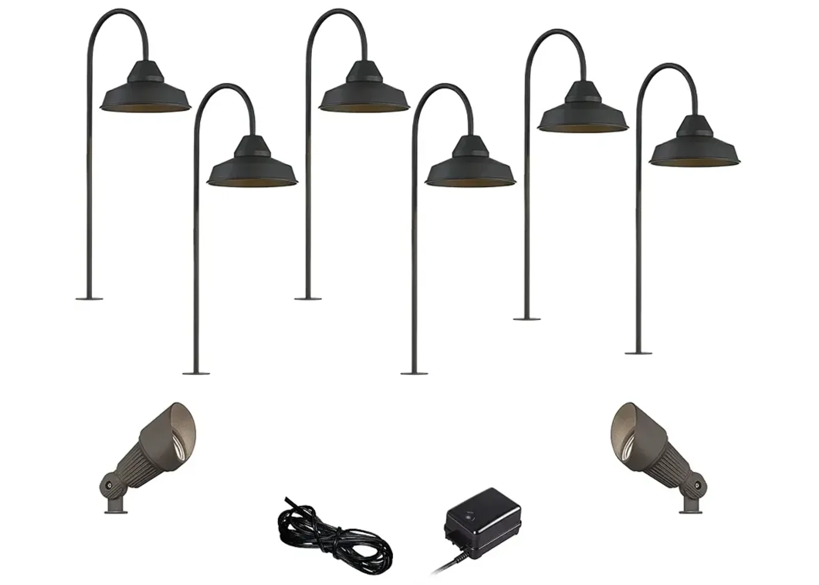 Westley Black 10-Piece LED Landscape Path and Spot Light Set