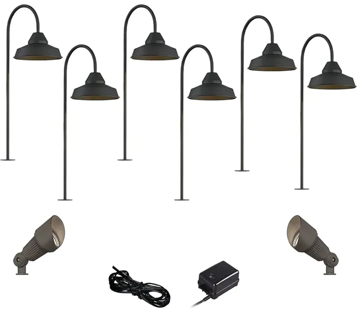 Westley Black 10-Piece LED Landscape Path and Spot Light Set