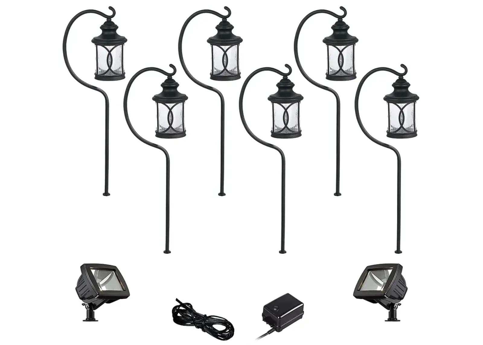 Capistrano Black 10-Piece LED Path and Flood Light Set