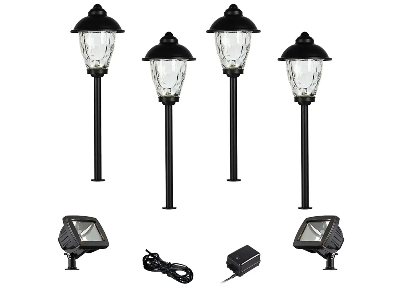 Concord Black 8-Piece LED Landscape Path and Flood Light Set