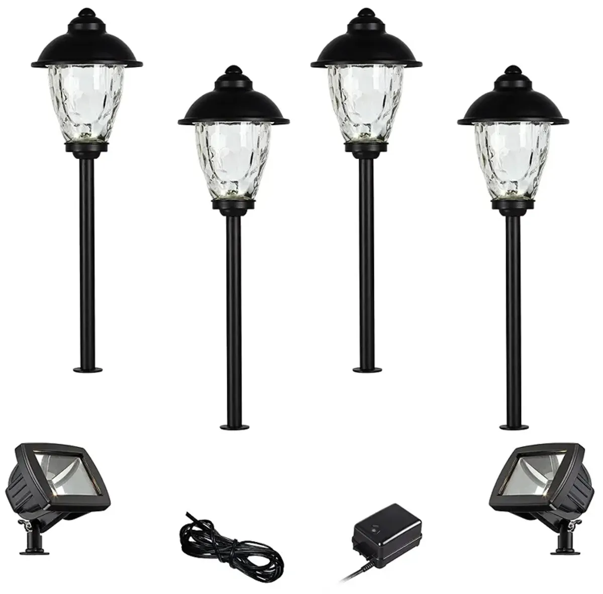 Concord Black 8-Piece LED Landscape Path and Flood Light Set