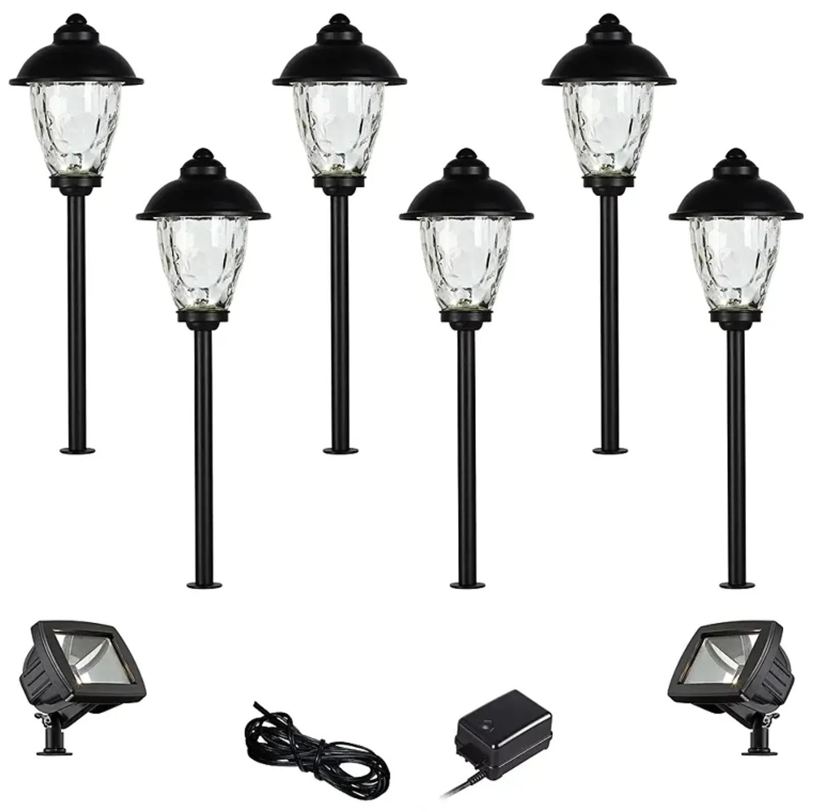 Concord Black 10-Piece LED Landscape Path w/ Flood Light Set