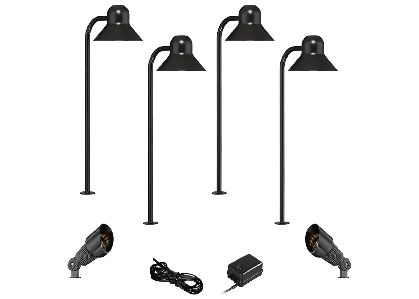 Jayce Black 6-Piece LED Landscape Path and Spot Light Set